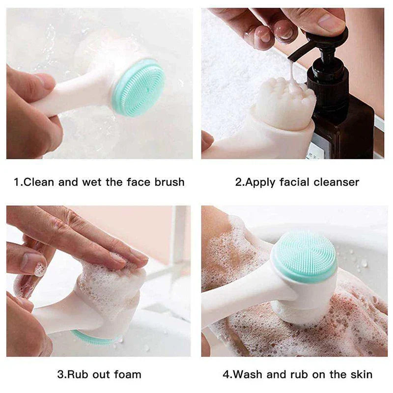 Silicon Facial Cleaning Brush Portable-Double sided